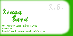 kinga bard business card